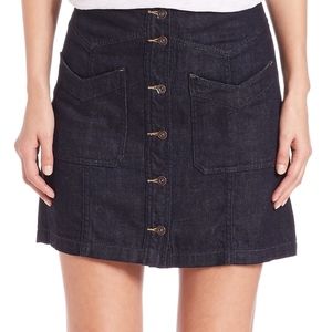 Free people button down jean skirt